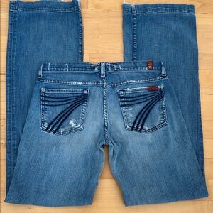 Dojo 28x 34 7 For All Mankind Flare Blue Jeans
